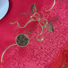 Caminho de Mesa Natalino Bordado Com Guippir 2.20m Vermelho Papai Noel