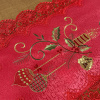 Caminho de Mesa Natalino Bordado Com Guippir 2.20m Vermelho Vela