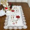 Caminho de Mesa Natalino Bordado Com Guippir 90cm Branco Guirlanda