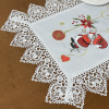 Caminho de Mesa Natalino Bordado Com Guippir 90cm Branco Papai Noel