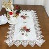 Caminho de Mesa Natalino Bordado Com Guippir 90cm Branco Vela