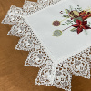 Caminho de Mesa Natalino Bordado Com Guippir 90cm Branco Vela