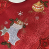 Caminho de Mesa Natalino Bordado Com Guippir 90cm Vermelho Sino C/Meia Azul