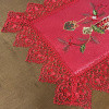 Caminho de Mesa Natalino Bordado Com Guippir 90cm Vermelho Vela
