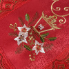 Caminho de Mesa Natalino Bordado Com Guippir 90cm Vermelho Vela C/Floral Branco