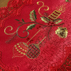 Caminho de Mesa Natalino Bordado Com Guippir 90cm Vermelho Vela II