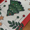 Caminho de Mesa Natalino em Tear 1,50m Papai Noel Árvore de Natal
