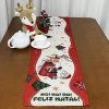 Caminho de Mesa Natalino em Tear 1,50m Papai Noel no Trenó