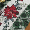 Caminho de Mesa Natalino em Tear 1,50m Xadrez Verde Feliz Natal