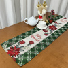Caminho de Mesa Natalino em Tear 1,50m Xadrez Verde Feliz Natal