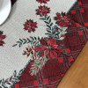Caminho de Mesa Natalino em Tear 1,50m Xadrez Vermelho C/Floral Boas Festas