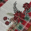 Caminho de Mesa Natalino em Tear 1,50m Xadrez Vermelho Feliz Natal