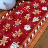Caminho de Mesa Natalino Laranja em Tecido C/Biscoito Natalino 1.50m