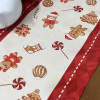 Caminho de Mesa Natalino Vermelho em Tecido C/Biscoito Natalino 1.50m