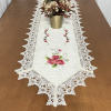 Caminho de Mesa Trilho Bordado C/Guippir Elegance Creme C/Rosas 1,50mt