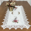 Caminho de Mesa Trilho Bordado C/Guippir Elegance Branco Rosas 90cm