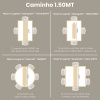 Caminho de Mesa Trilho Bordado C/Guippir Elegance Creme C/Cesto de Flores Brancas 1,50mt
