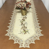 Caminho de Mesa Trilho Bordado C/Guippir Elegance Dourado C/Bege 1,80mt