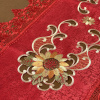 Caminho de Mesa Trilho Bordado C/Guippir Elegance Vermelho Girassol 2,20mt