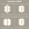Caminho de Mesa Trilho Bordado C/Guippir Romance Branco C/Flor Avelã 2,20mt