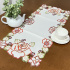 Caminho de Mesa Trilho Bordado Holanda Branco C/Flor Vermelha 90cm