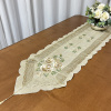 Caminho de Mesa Trilho Bordado Organza Bege Claro 1,80