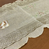 Caminho de Mesa Trilho Bordado Organza Bege Creme C/ Caramelo 1,80