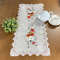 Caminho de Mesa Trilho Bordado Organza Branco C/Flor Amarela e Laranja - 85cm