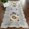 Caminho de Mesa Trilho Bordado Organza Branco C/Girassol - 90cm