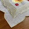 Caminho de Mesa Trilho Bordado Organza Branco C/Girassol - 90cm