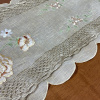 Caminho de Mesa Trilho Bordado Organza Branco Creme C/ Caramelo 1,80