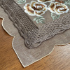 Caminho de Mesa Trilho Bordado Organza Marrom C/ Flor Marrom II - 90cm