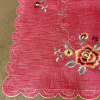Caminho de Mesa Trilho Bordado Organza Vermelha C/ Flor Mesclada 90 cm