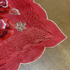 Caminho de Mesa Trilho Bordado Organza Vermelho Rosas 90cm