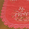 Caminho de Mesa Trilho Bordado Organza Vermelho Vaso de Flor 90 cm