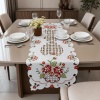Caminho de Mesa Trilho Bordado - Paris Flor Vermelha - 90 cm