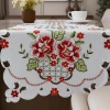 Caminho de Mesa Trilho Bordado - Paris Flor Vermelha - 90 cm