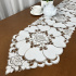 Caminho de Mesa Trilho Bordado Primavera Branco C/Cinza II 1,80m