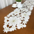 Caminho de Mesa Trilho Bordado Primavera Branco C/Dourado 2,20m