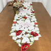 Caminho de Mesa Trilho Bordado Primavera Branco C/Floral 2.20m
