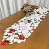 Caminho de Mesa Trilho Bordado Primavera Branco C/Floral 2.20m