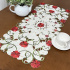 Caminho de Mesa Trilho Bordado Primavera Branco C/Flores Vermelhas 90cm