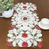 Caminho de Mesa Trilho Bordado Primavera Branco C/Flores Vermelhas 90cm