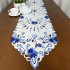 Caminho de Mesa Trilho Bordado Primavera Florzinhas Azuis 1,80m