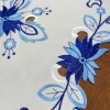 Caminho de Mesa Trilho Bordado Primavera Florzinhas Azuis 90cm