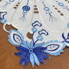 Caminho de Mesa Trilho Bordado Primavera Florzinhas Azuis 90cm