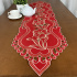 Caminho de Mesa Trilho Bordado Primavera Vermelho C/Dourado 1,80m