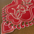 Caminho de Mesa Trilho Bordado Primavera Vermelho C/Dourado 1,80m