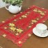 Caminho de Mesa Trilho Bordado Primavera Vermelho C/Florzinhas Douradas 90cm