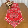 Caminho de Mesa Trilho Bordado Primavera Vermelho C/Prata 1.50m